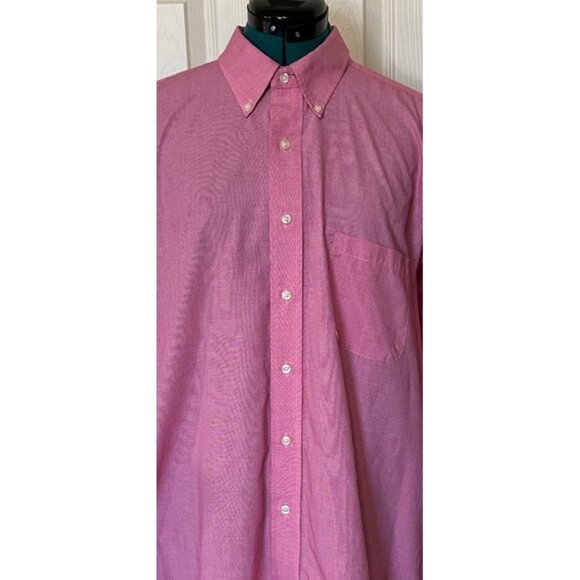 Men's Chaps Classic Fit Wrinkle Pink Button-Down Dress Shirt Cotton Blend Size X - Picture 2 of 16
